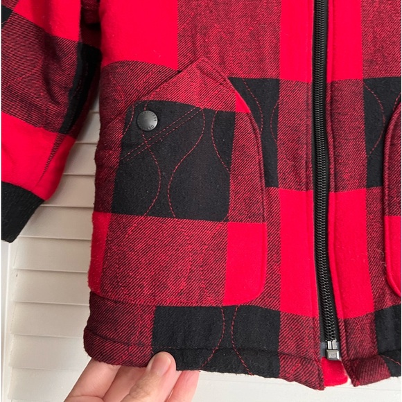 GAP Baby Gap Red and Black Buffalo Check Quilted Bomber Jacket Size 4T - Picture 9 of 10